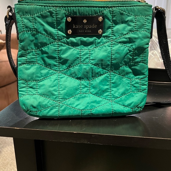 kate spade Handbags - kate spade Quilted Teal Nylon Crossbody with Black Strap